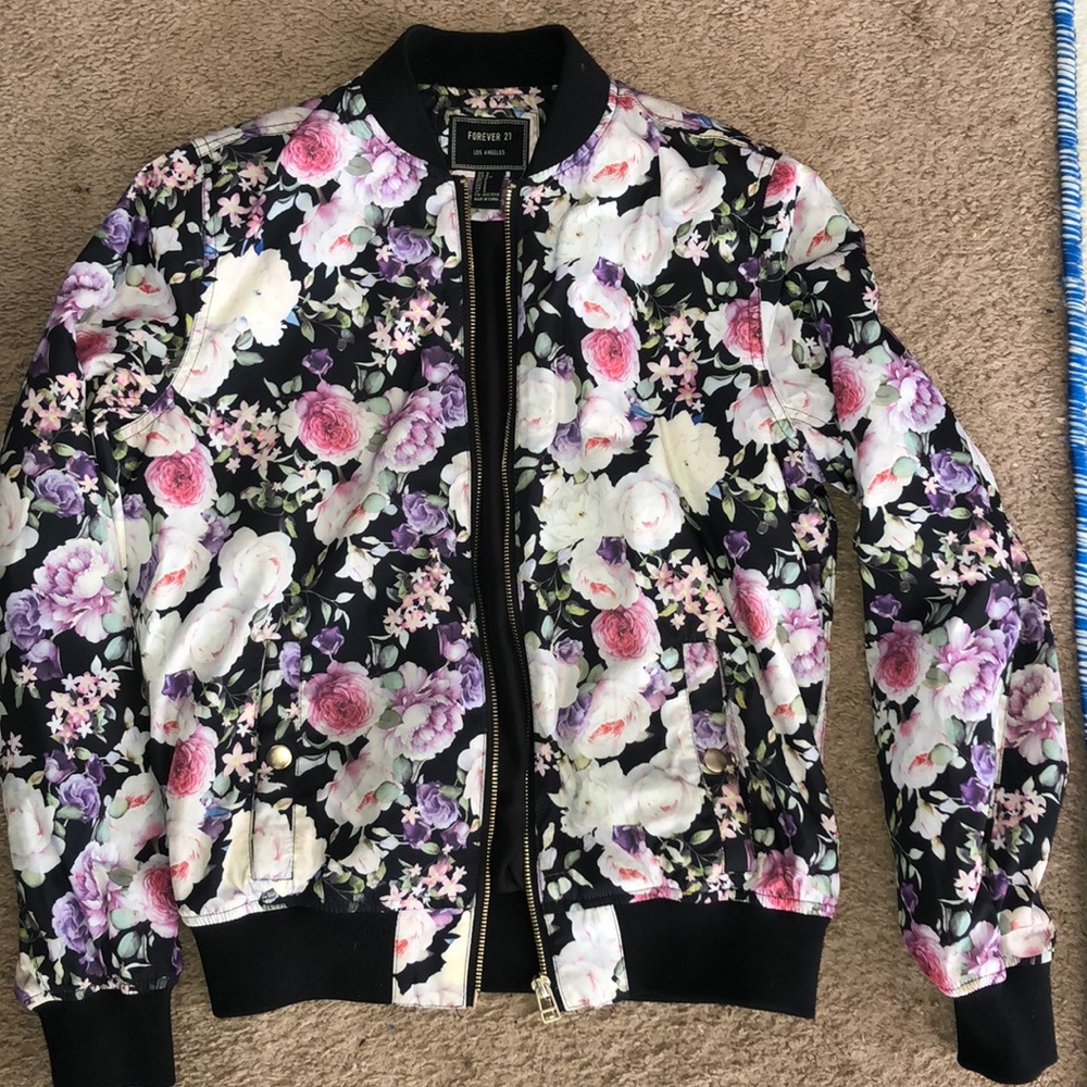 Forever21 floral Bomber jacket - Picture 2 of 4